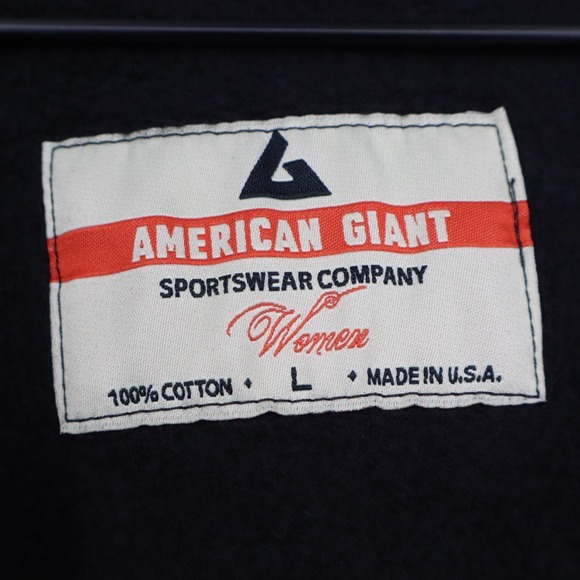 American Giant Black Full Zip Hoodie Sportswear Company Women Size L 100% Cotton - Picture 3 of 7